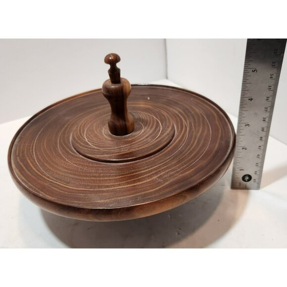 Vintage Mid Century Modern Wooden Wine Goblets with 6 Goblets and Tray - Picture 13 of 15